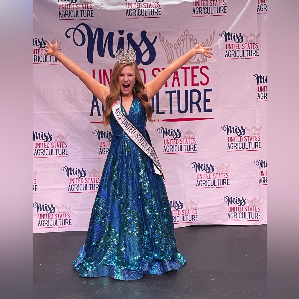 Green/Blue prom or pageant dress